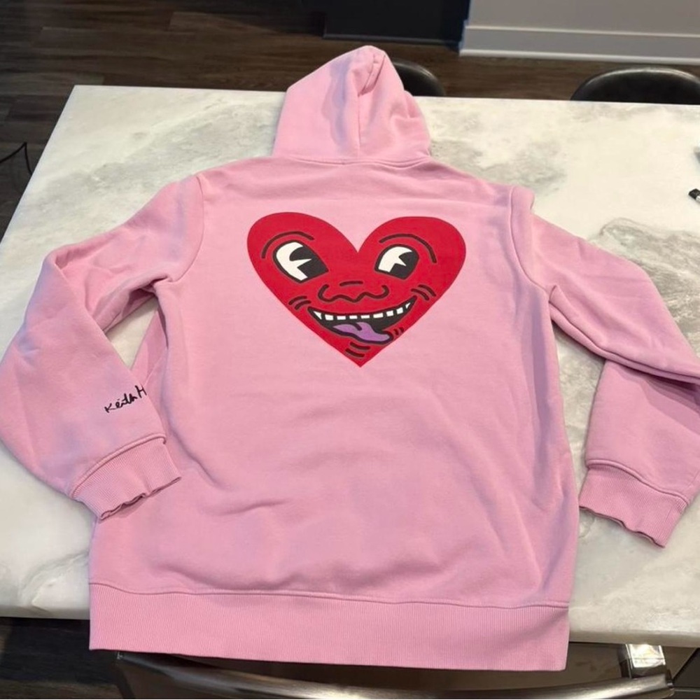 Keith Haring Heart Graphic Hoodie Men’s/Women’s - Picture 3 of 6